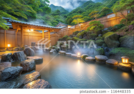 A spacious and stylish open-air hot spring bath 116448335