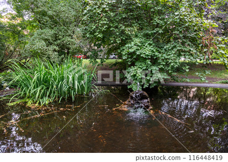 Vojanovy Sady public garden in Mala Strana district of Prague in Czech Republic 116448419