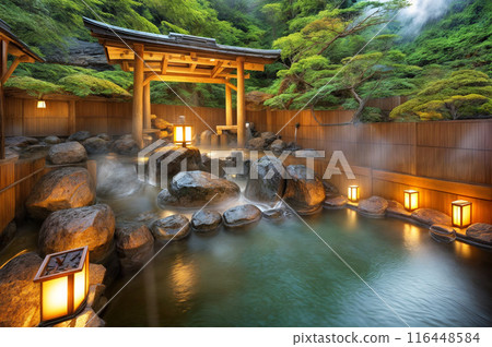 Stylish open-air rock bath hot spring 116448584