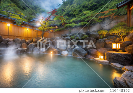 Stylish open-air rock bath hot spring 116448592