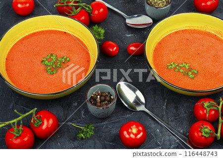 Vegetable tomato soup. Vegetable tomato soup. 116448743