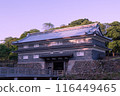 Kanazawa Castle's Nezumimon Gate bathed in the setting sun 116449465