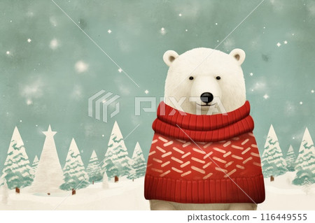 cute abstract christmas icebear in winter cute abstract christmas icebear in winter 116449555