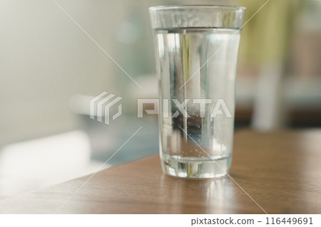 A glass of water on the table A glass of water on the table 116449691