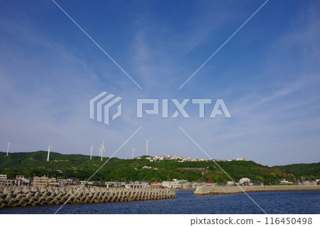 Awajishima, Hyogo Prefecture - Looking towards Harumigaoka from the ocean observation plaza Awajishima, Hyogo Prefecture - Looking towards Harumigaoka from the ocean observation plaza 116450498