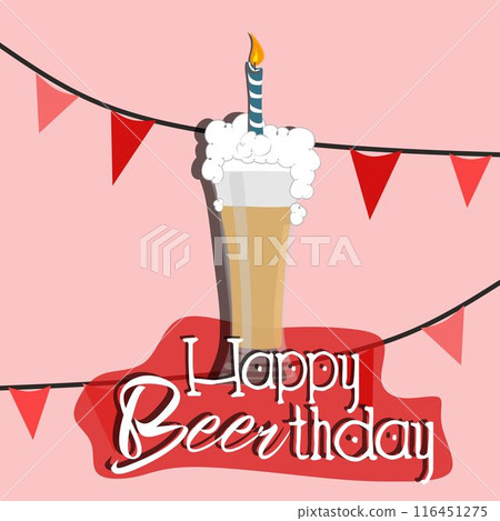 Happy beer day, National Beer Day, Oktoberfest, vector illustration, flyer, banner, social media post, poster 116451275