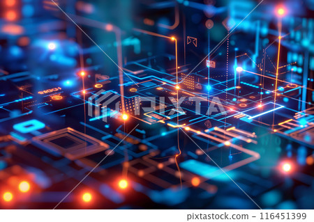 High-Tech Motif with Smart Technology Design 116451399