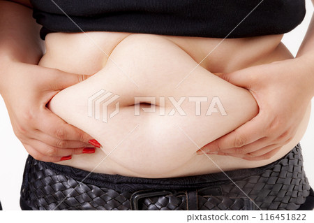 Fat young Japanese woman's waist 116451822