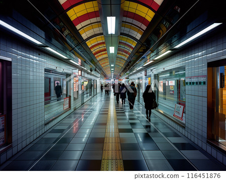 Ticketing channels for each subsequent trip. Subway Ginza line in Tokyo, Japan country. Ticketing channels for each subsequent trip. Subway Ginza line in Tokyo, Japan country. 116451876