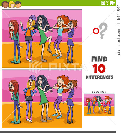 differences activity with cartoon young women group differences activity with cartoon young women group 116451944