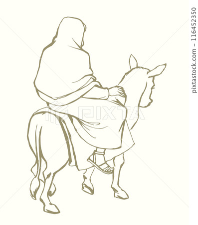 Jesus' Entry into Jerusalem. Vector drawing 116452350