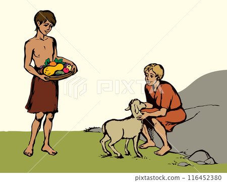 Cain and Abel. Vector drawing 116452380
