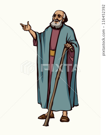 Ancient Jewish preacher. Vector drawing 116452392