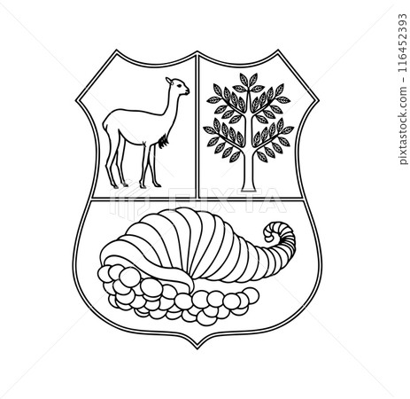 Coat of arms from the flag of Peru. Vector drawing icon 116452393