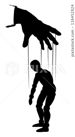 Man is a puppet. Vector drawing Man is a puppet. Vector drawing 116452824