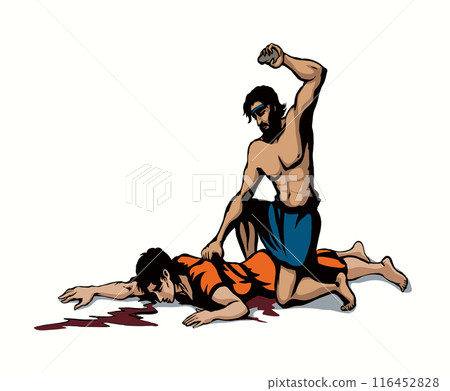 Cain and Abel. Vector drawing Cain and Abel. Vector drawing 116452828
