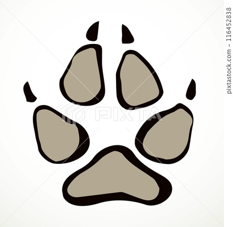 Dog foot print. Vector drawing Dog foot print. Vector drawing 116452838