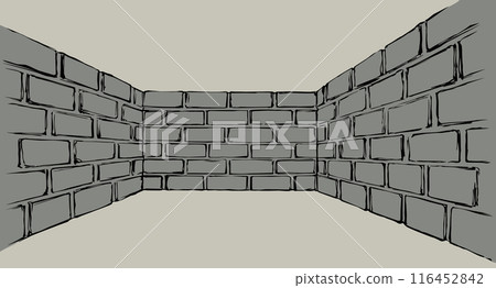 Vector drawing of dead end wall 116452842