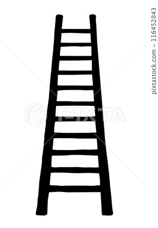 Vector drawing of high ladder 116452843