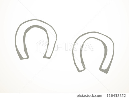 Horse foot print. Vector drawing 116452852