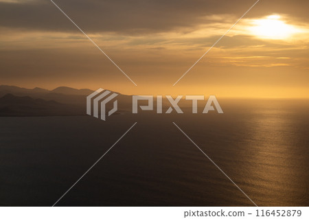 Sunset at viewpoint Mirador del Rio, Lanzarote Sunset at viewpoint Mirador del Rio, Lanzarote 116452879