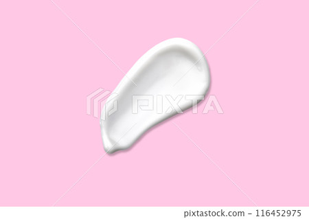 Swatch Smear of White beauty cream, body lotion, moisturizer sample wipes. Skin care swab isolated on a pink background. BB CC Cream, Texture Base Under Makeup close up Swatch Smear of White beauty cream, body lotion, moisturizer sample wipes. Skin care swab isolated on a pink background. BB CC Cream, Texture Base Under Makeup close up 116452975