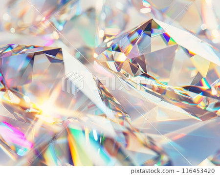 Enchanting rainbow sheen illuminates crystals in digital art Enchanting rainbow sheen illuminates crystals in digital art 116453420