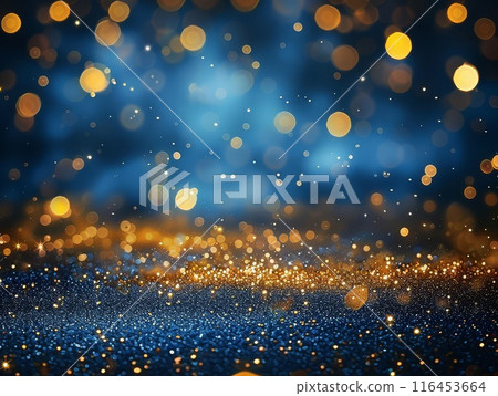 Magical blue bokeh enhances festive lights in Christmas design Magical blue bokeh enhances festive lights in Christmas design 116453664