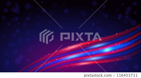 Abstract Wavy Background with Red and Blue Neon Stripes Abstract Wavy Background with Red and Blue Neon Stripes 116453711