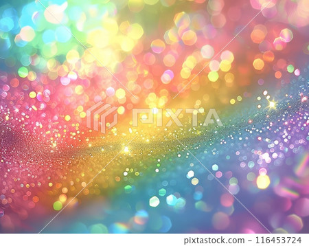 Glittering backdrop adorned with colorful, blurred bokeh lights 116453724