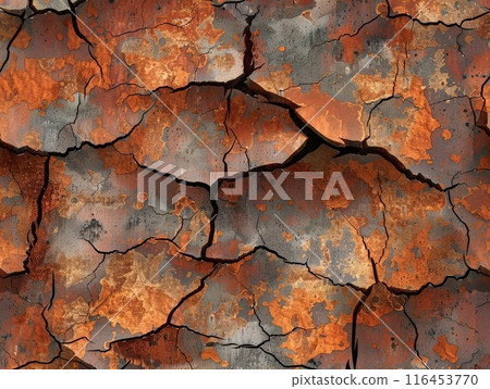 Grunge brown textured metal wall background 116453770