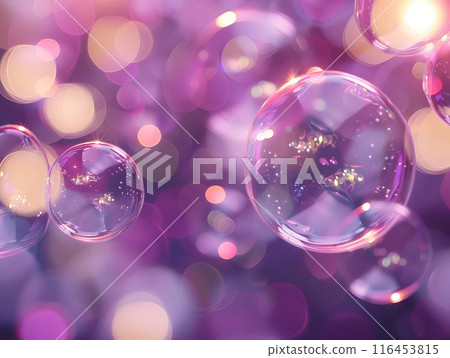 Colorful bubbles with blurred light effects create abstract background Colorful bubbles with blurred light effects create abstract background 116453815