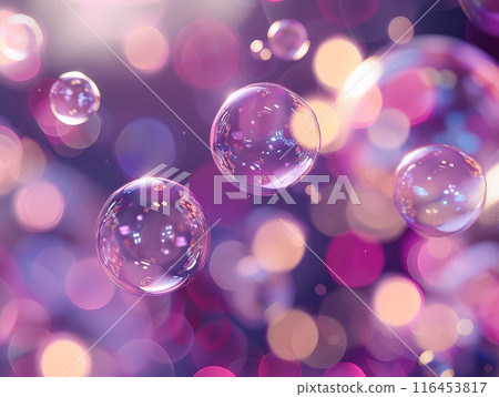 Blurred light effects complement colorful bubbles in abstract background Blurred light effects complement colorful bubbles in abstract background 116453817