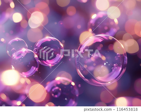 Abstract background adorned with colorful bubbles and subtle blurred light Abstract background adorned with colorful bubbles and subtle blurred light 116453818