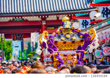 Mikoshi on festival day (Sanja Matsuri) 116454184