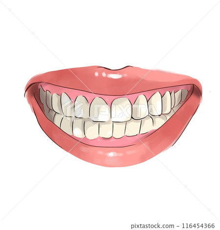 Mouth showing white teeth Mouth showing white teeth 116454366