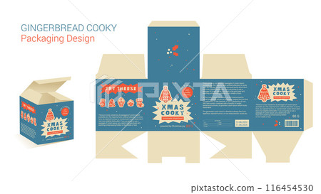 Die Cut Out Box for Christmas Bell Cookies 116454530
