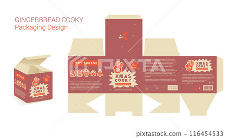 Die Cut Out Box for Christmas Cookies 116454533