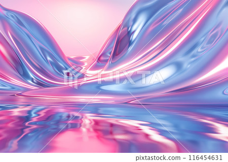 抽象背景:閃爍著粉紅色和藍色光芒的液態金屬,人工智慧生成的圖像 抽象背景:閃爍著粉紅色和藍色光芒的液態金屬,人工智慧生成的圖像 116454631