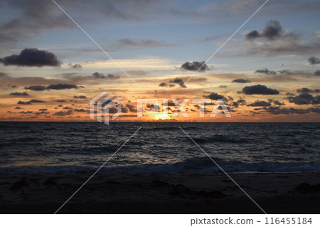 Sunset Sky Over The Sea, Beautiful Cloudscape, Dramatic Landscape, Seascape 116455184