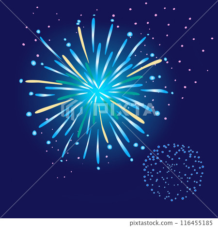 Fireworks (medium chrysanthemum blue) single illustration 116455185