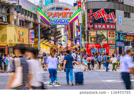 日本東京街景7月-入境旅遊復甦...阿美橫町擠滿了外國遊客=2020年7月11日 日本東京街景7月-入境旅遊復甦...阿美橫町擠滿了外國遊客=2020年7月11日 116455785