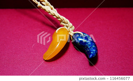Magatama Yellow Calcite Lapis Lazuli Magatama Yellow Calcite Lapis Lazuli 116456077