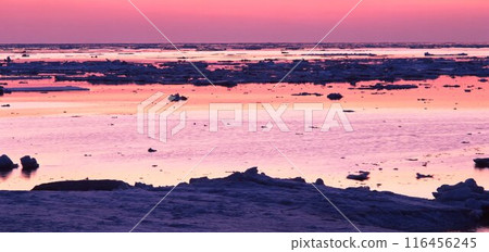 北海道知床半島 北海染上了黃昏 北海道知床半島 北海染上了黃昏 116456245