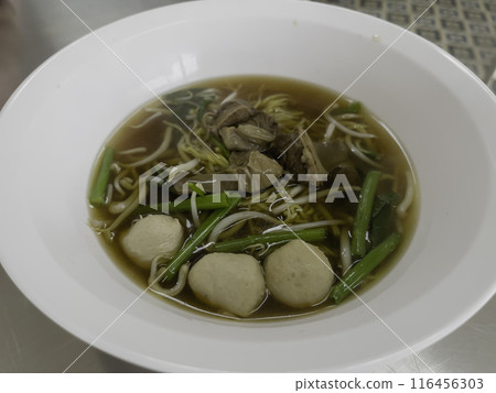Hot and spicy Thai noodle soup 116456303