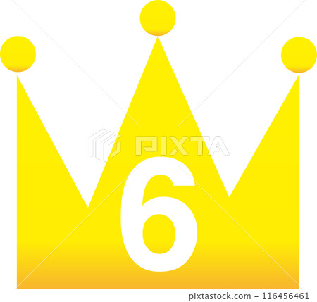Ranking crown order mark 6 icon gradation Ranking crown order mark 6 icon gradation 116456461