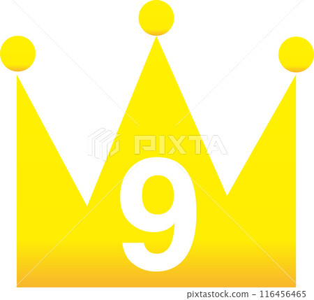 Ranking crown order mark 9 icon gradation Ranking crown order mark 9 icon gradation 116456465