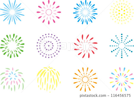 五彩繽紛的煙火插圖集 116456575