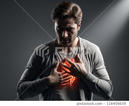 A man holding the heart A man holding the heart 116456639