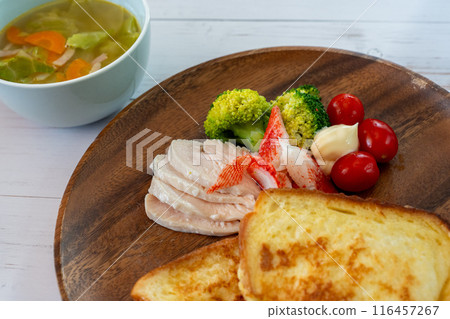French toast and soup 116457267